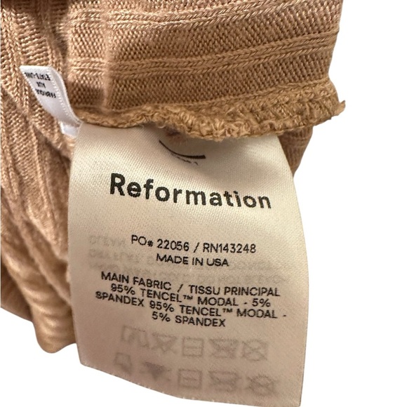 Reformation Tan Ribbed Crop T-Shirt - Picture 5 of 5